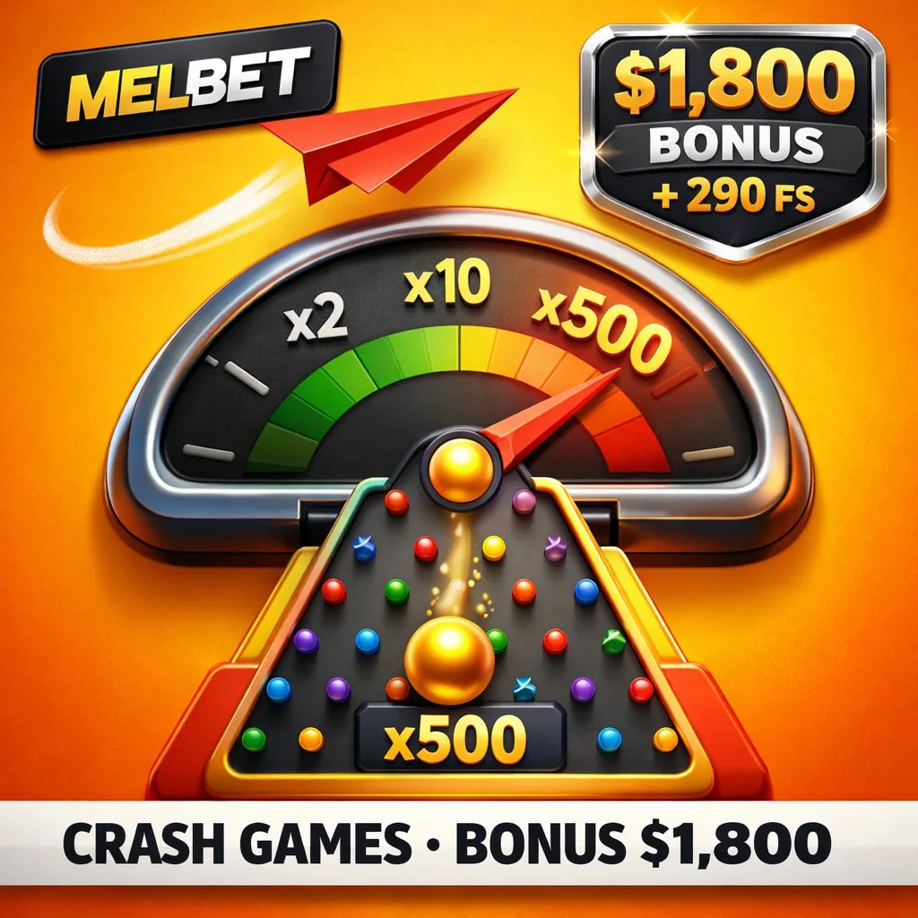 Melbet crash games rocket plinko holographic multiplier golden background
