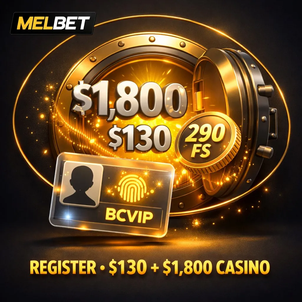 Melbet registration biometric scan unlock golden vault portal dark background